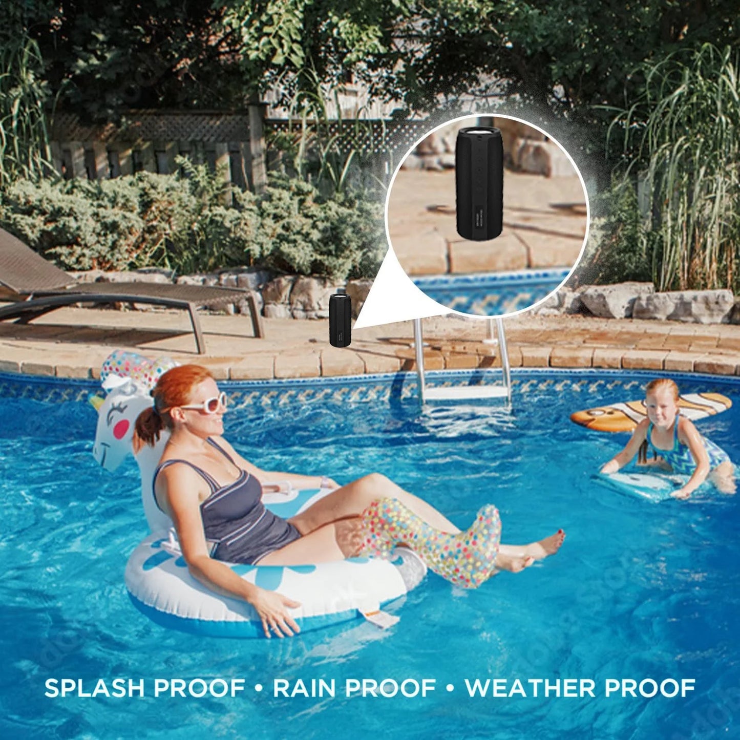 Portable Bluetooth Speaker, Wireless Speaker with Deep Bass Sound, Outdoor Speakers with Bluetooth 5.0, 30H Playtime, Dual Pairing for Home,Party